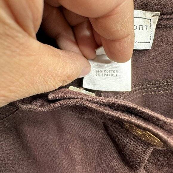 St. John Sport Essential by Marie Gray Brown Pants Size 2 Gold accent high waist - Picture 3 of 8